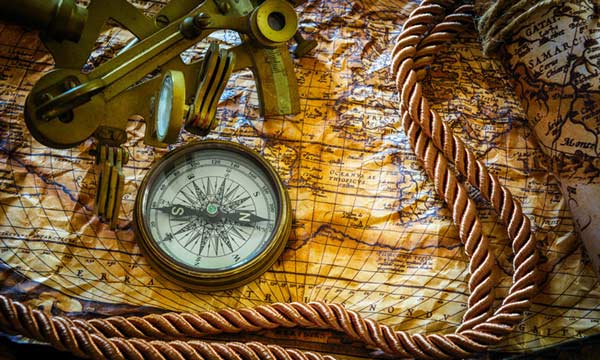 compass and map