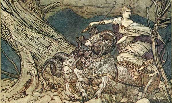 Fricka Approaches in Anger, Arthur Rackham